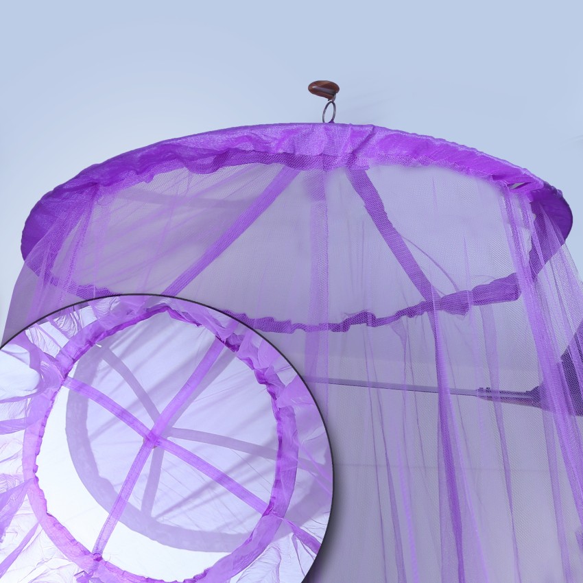 ORJILO Polyester Adults Washable Mosquito Net, Round Ceiling Hanging,  Double Bed Canopy (Purple) Mosquito Net Price in India - Buy ORJILO  Polyester Adults Washable Mosquito Net, Round Ceiling Hanging, Double Bed  Canopy (