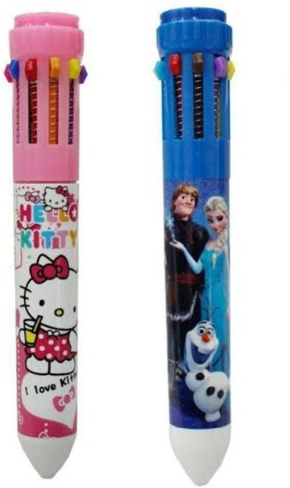 1pc HelloKitty Multicolor Ballpoint Pen,10-Color Retractable Ballpoint Pens  For Office School