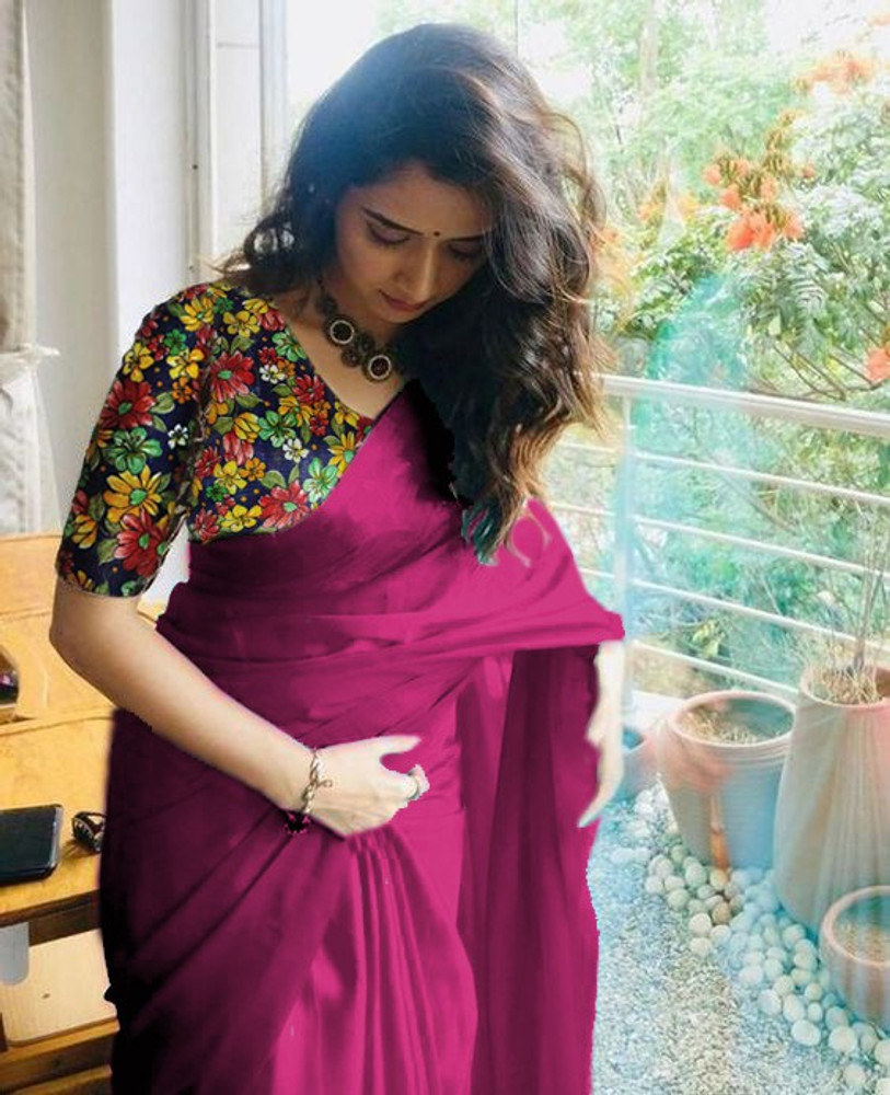 Plain sarees sale online flipkart
