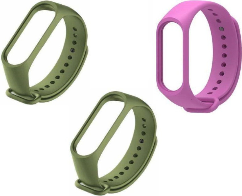 dhanak COMBO OF 3 2 OLIVE GREEN 1PURPLE BAND FOR MI BAND 3 4 Smart Watch Strap Price in India Buy dhanak COMBO OF 3 2 OLIVE GREEN 1PURPLE BAND FOR MI BAND 3