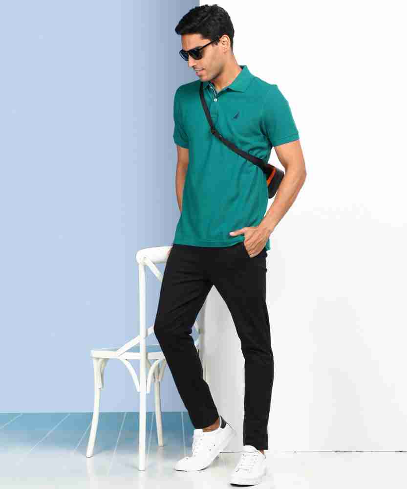 Dark green t shirt combination best sale