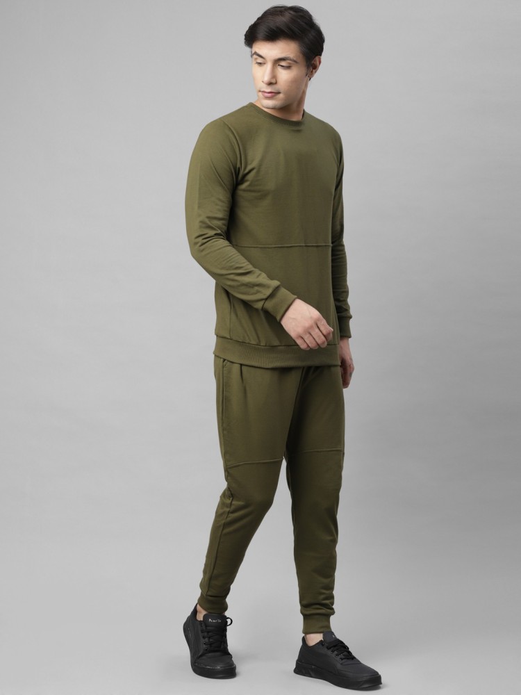 Mens olive 2024 green tracksuit