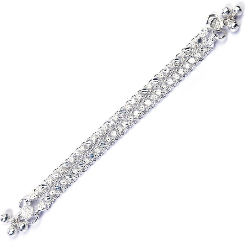 Black Thread Silver Anklet - Silver Palace