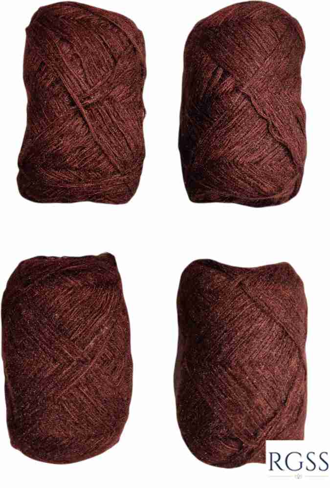 RGSS 3 Ply Knitting Wool Yarn (100 gm Each ) (Dark Brown, Pack of 4) - 3  Ply Knitting Wool Yarn (100 gm Each ) (Dark Brown, Pack of 4) . shop for  RGSS products in India.