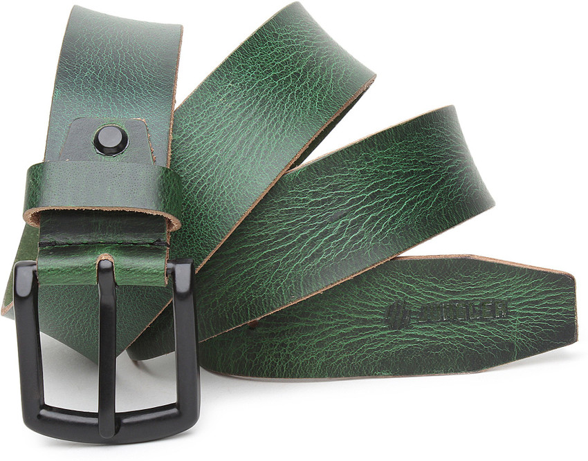 Jungler Men Casual Party Party Green Genuine Leather Belt Top grain genuine leather green leather belt for men Price in India Flipkart
