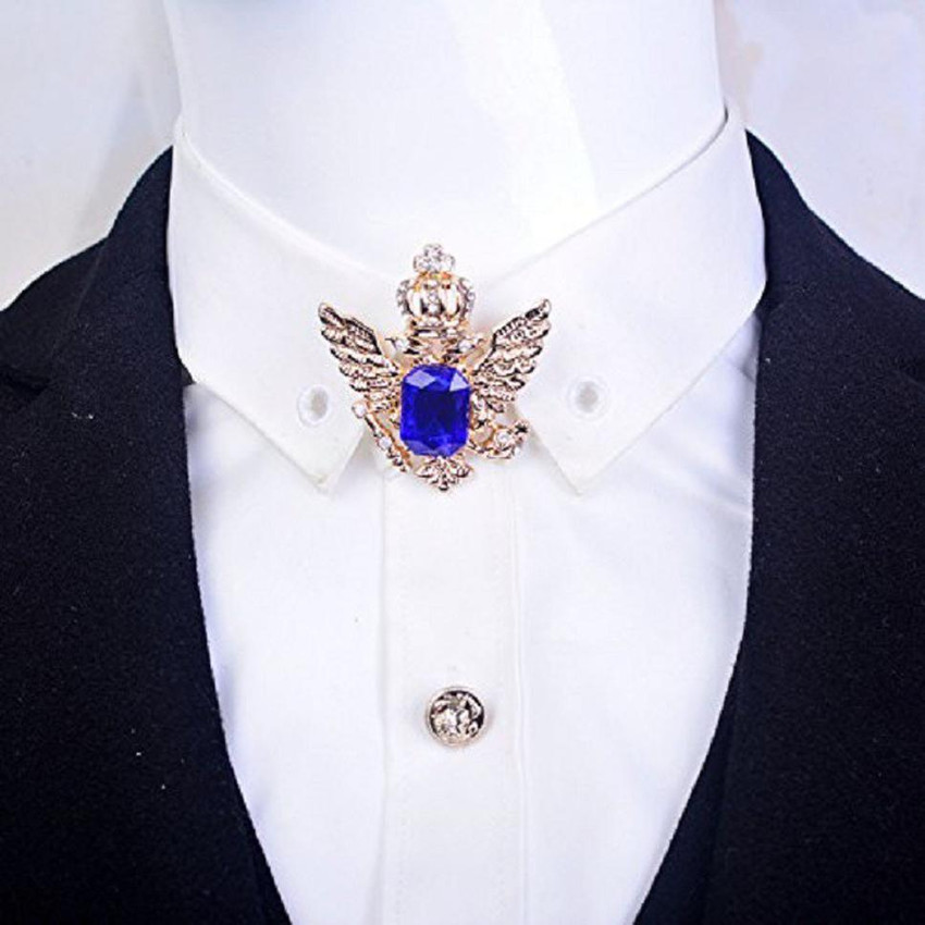 BOLT Vintage Blue Gold Luxurious Queen Crown Double Eagle Brooch Pin Shirt Tie For Men Brooch Price in India Buy BOLT Vintage Blue Gold Luxurious Queen Crown Double Eagle Brooch Pin