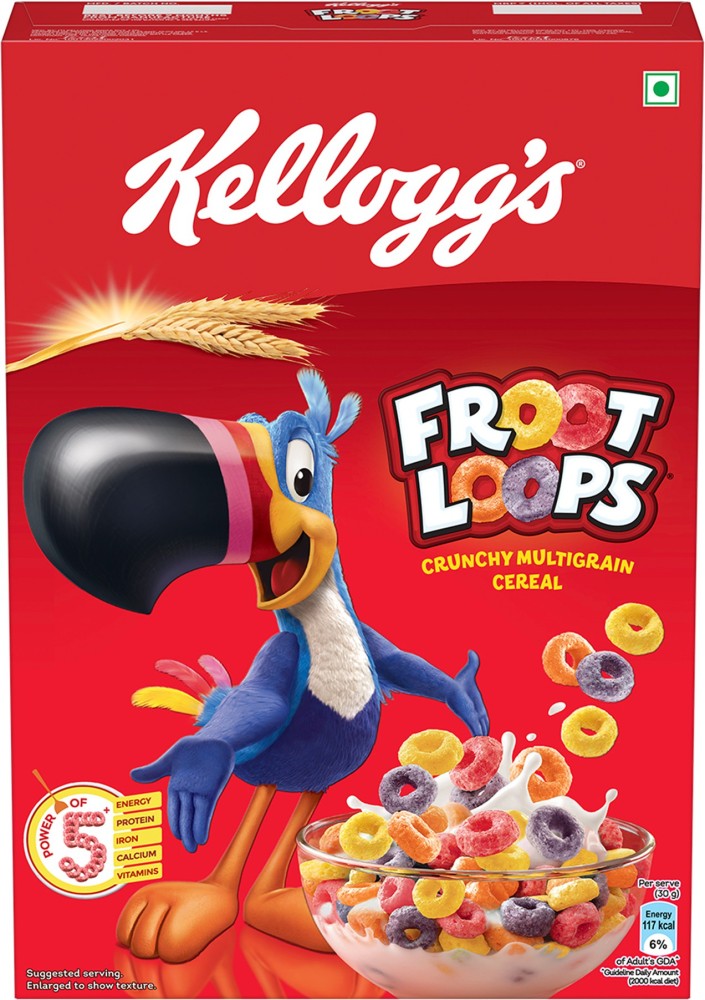 Kellogg's Froot Loops Cereal - Fruity Flavorful Breakfast Kids