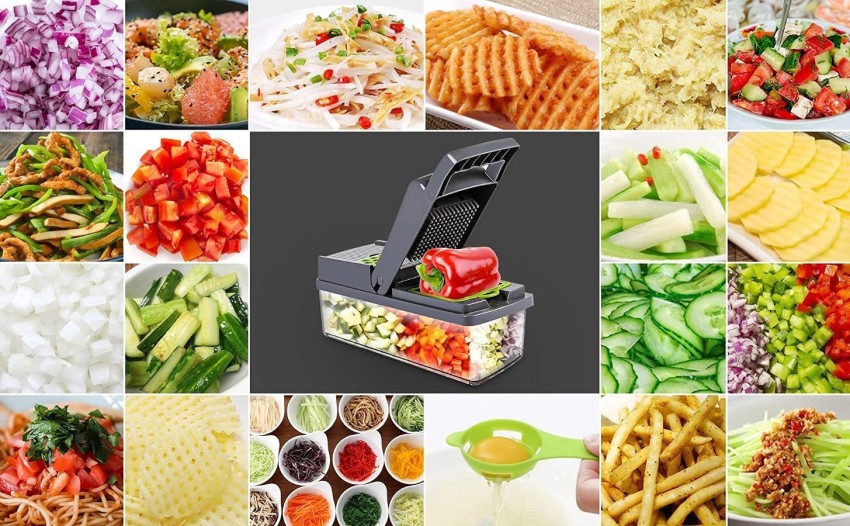 Multifunctional Vegetable Cutter Salad Maker, Food Chopper, Dicer & Slicer,  1pc