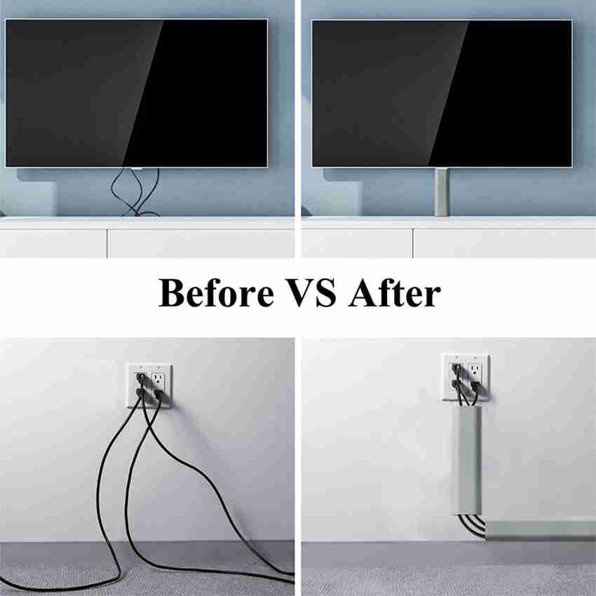 Wall Cable Concealer TV Cord Cover Wall Mounted TV Cord Hider White Cable  Raceway Kit Cable Channel Tv Wire Covers Management - AliExpress