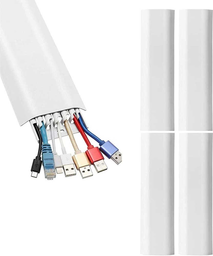 White TV Cable Concealer Wire Cover Cord Organizer Wire Hider Protector For  Dest TV PC Paintable