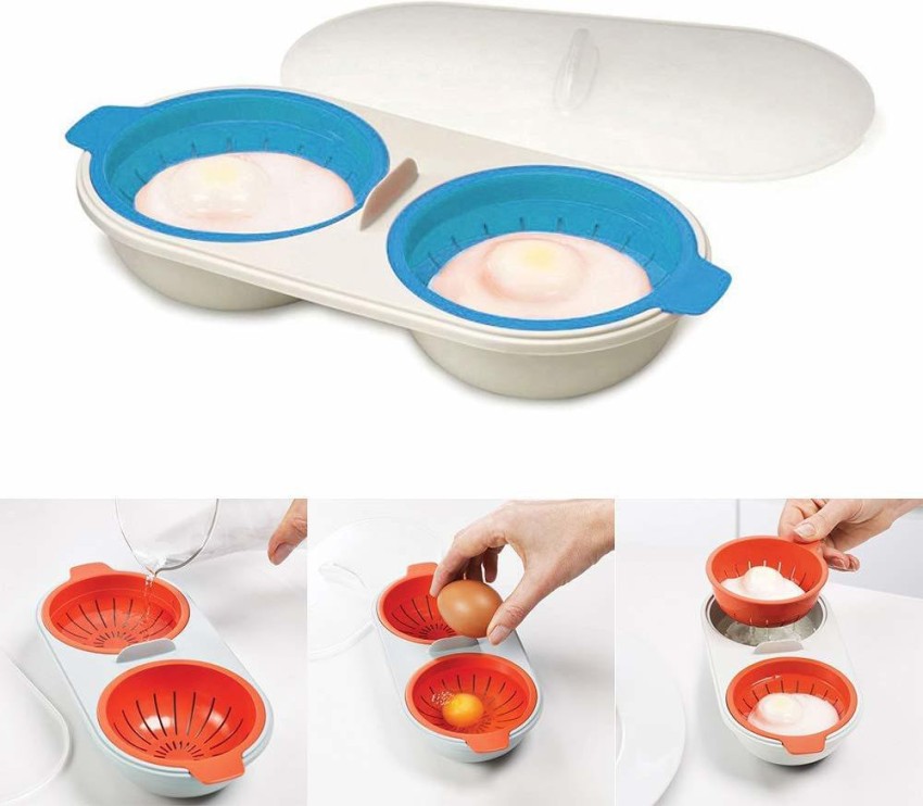 Silicone Egg Poacher Microwave Easy Poached Egg Maker Double Cups Kichen  Tools