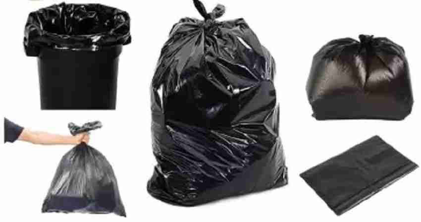 Sonisa Garbage Bags Size Medium 19 X 21 in 48X 53 cm 120 Pieces Packs of 4 Black Biodegradable for Kitchen Office Dustbin Bag Trash Bag Medium 4 L Garbage Bag Pack Of