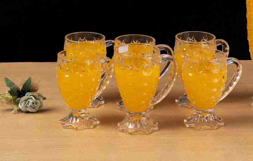 Fancy Juice Glasses Set, Pineapple Shape Glass for Water 6 pis Coffee, Cold  Drink