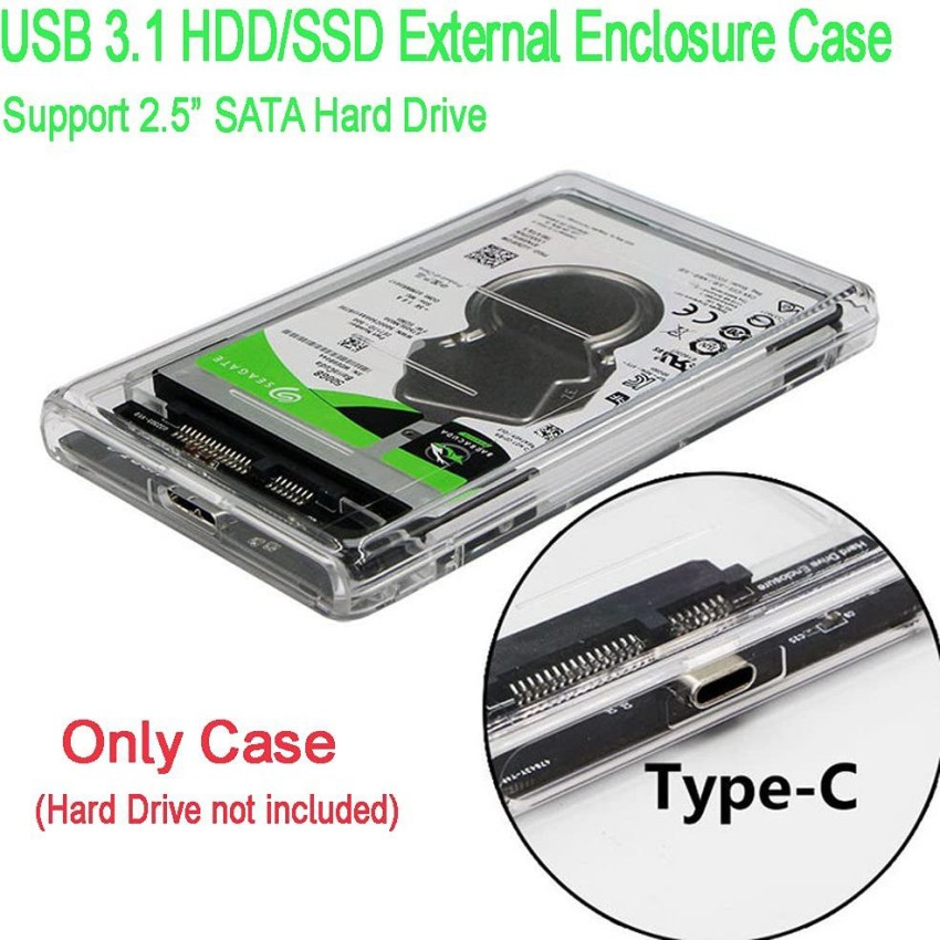 REC Trade HDD Case 2.5 inch Transparent SATA to USB 3.0 3.1 Hard