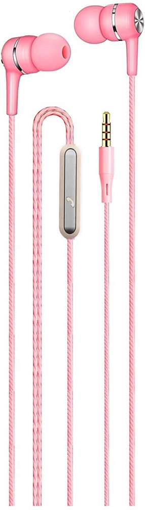 Pink earphones with mic top