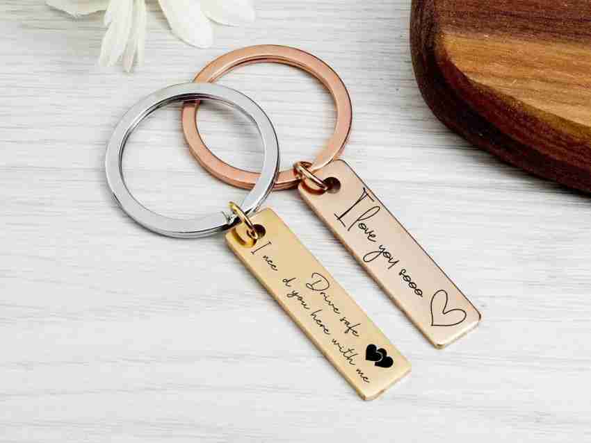 BotheYi Drive Safe Keychain for Boyfriend Gifts Ideas Personalized Custom  Keychain Engraving Phone Text Name Mens Key Chain at  Men's Clothing  store