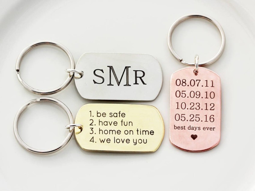 Luxury Brings Custom Keychain Personalized Keychains Engraved Bar Key Chain  Stainless Steel Keychain Drive Safe Mens Gift Boyfriend Gift Father Gifts  Key Chain Price in India - Buy Luxury Brings Custom Keychain