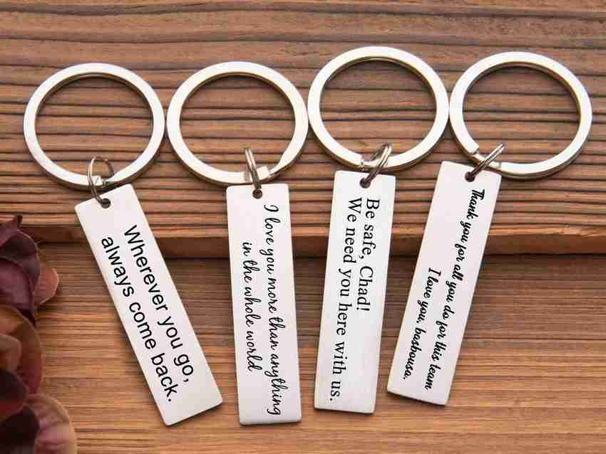 Luxury Brings Custom Keychain Personalized Keychains Engraved Bar Key Chain  Stainless Steel Keychain Drive Safe Mens Gift Boyfriend Gift Father Gifts  Key Chain Price in India - Buy Luxury Brings Custom Keychain