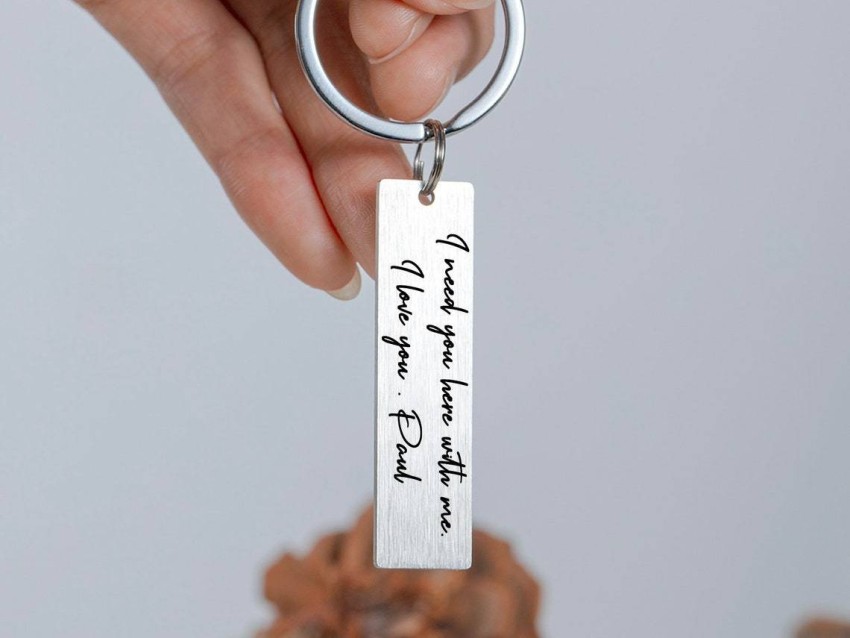 Custom Keychain, Gift for Him - Personalized Engraved Wood Keychain, Anniversary Gift, PersonalFury, Pack 5