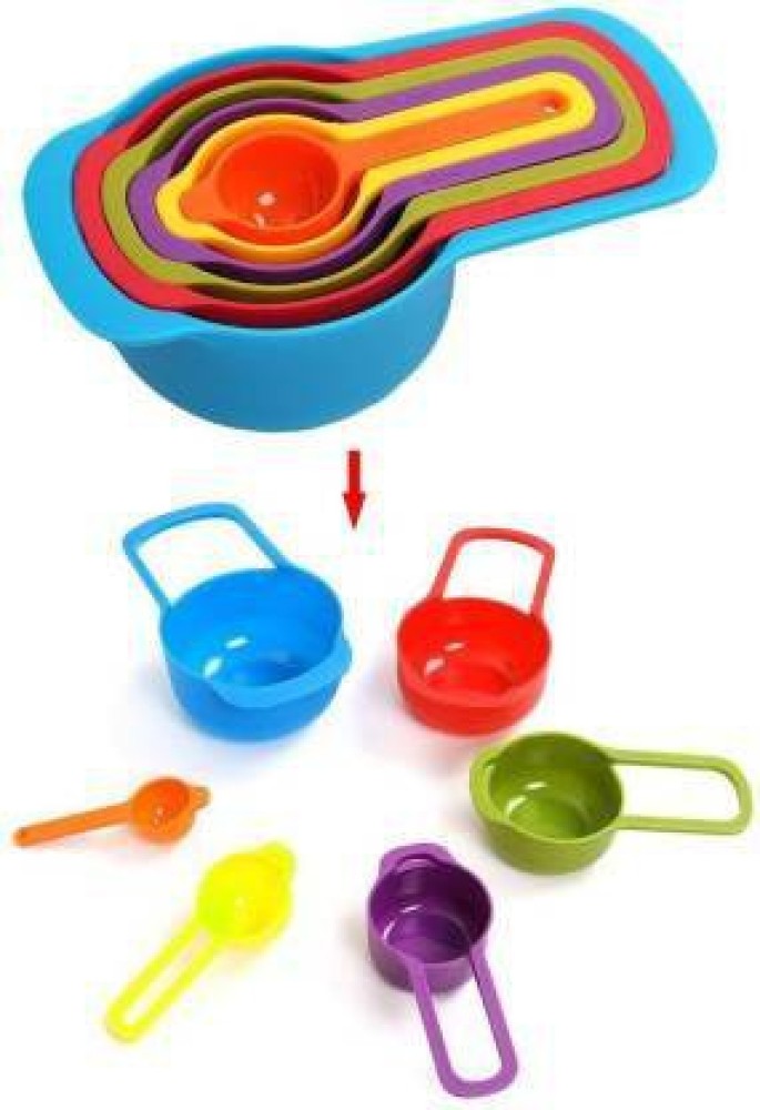 rainbow color 6-piece plastic measuring cups