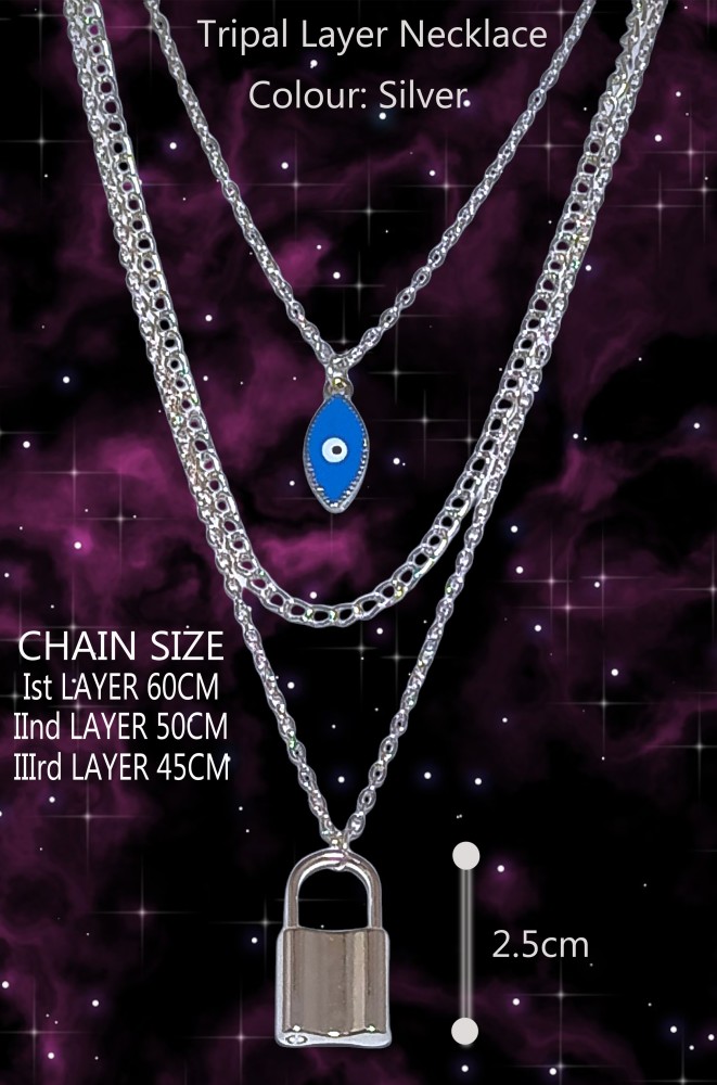 Evil Eye Silver Round Pendant Chain Girls And Womens (SK_02