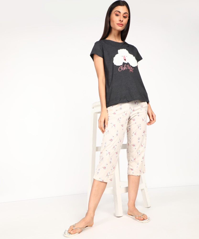 YU by Pantaloons Women Printed Grey Top & Pyjama Set Price in India - Buy  YU by Pantaloons Women Printed Grey Top & Pyjama Set at  Top &  Pyjama Set