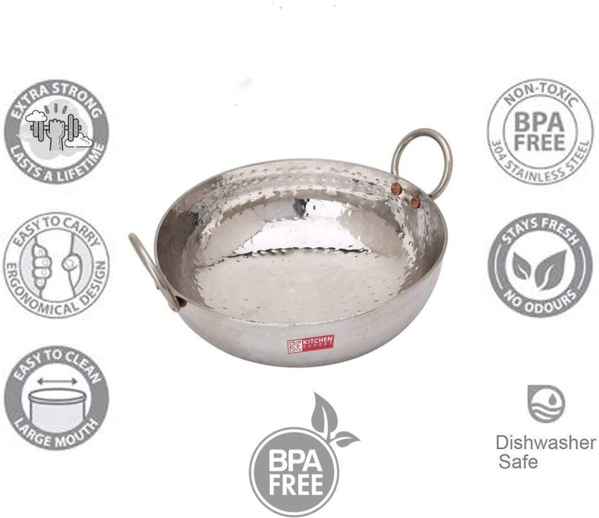 Steel Kadai, Stainless Steel Deep Frying pan – Ashtok