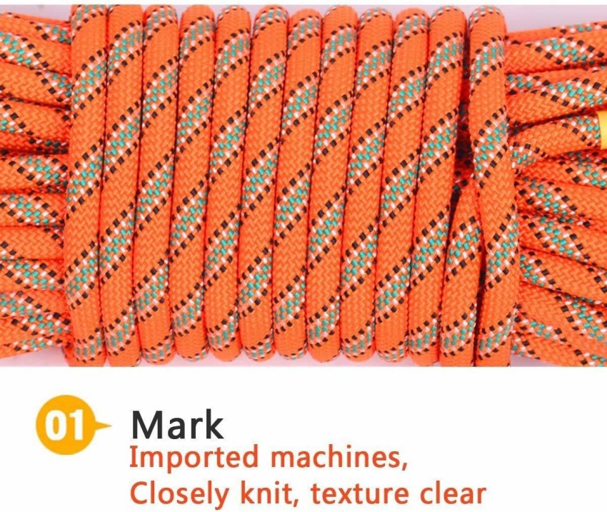 GOCART 10m (32ft) Nylon Rope with Two Safety Metal Hooks Climbing Rope  Orange - Buy GOCART 10m (32ft) Nylon Rope with Two Safety Metal Hooks  Climbing Rope Orange Online at Best Prices