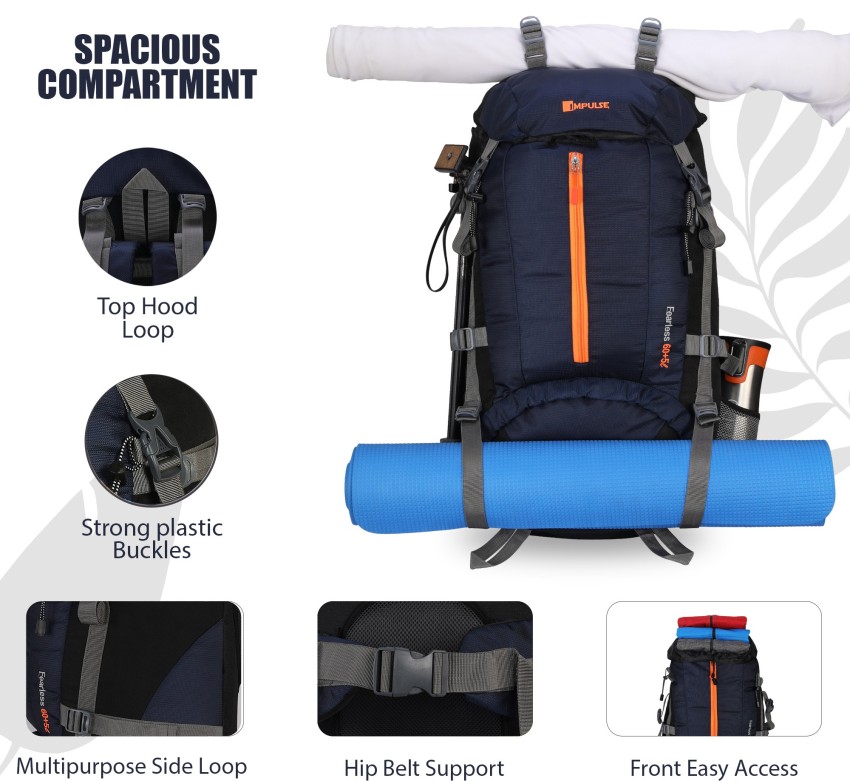 Impulse Inverse U 65 litres Waterproof Rucksack Backpack for men tourist  bag for travel backpack for hiking trekking Bag for men camping bag with 1