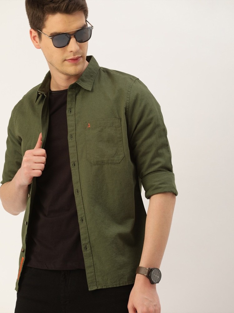 SINGLE by Ranbir Kapoor Men Solid Casual Green Shirt - Buy SINGLE by Ranbir  Kapoor Men Solid Casual Green Shirt Online at Best Prices in India