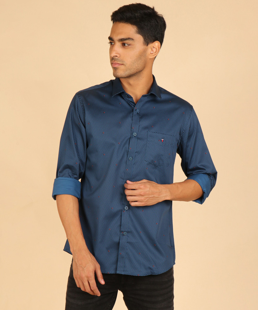 Louis Philippe Sport Men Printed Casual Blue Shirt Buy Louis