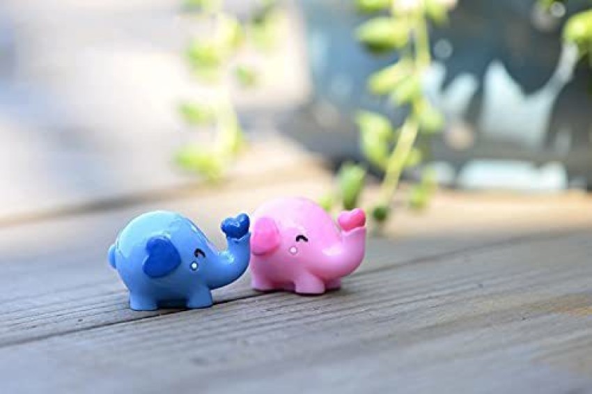 IDREAM Cute Multicolor Elephant Miniature Figures for Home Fairy