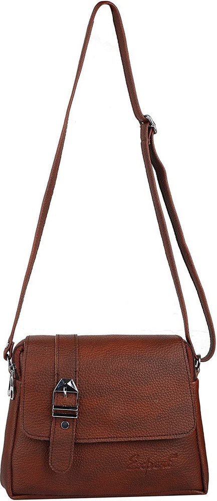 Expert Bags Brown Sling Bag PU Leather Vintage Sling Bang For Women Black Black Price in India Flipkart