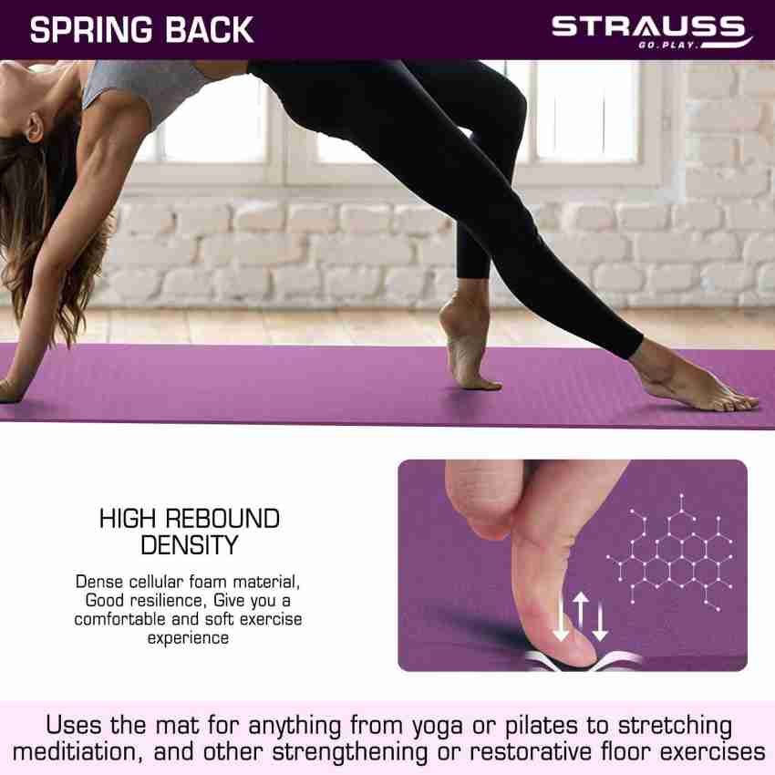 Blue,Purple Strauss TPE Eco Friendly Dual Layer Yoga Mat, 6 mm, (IM-105) at  Rs 1038 in Noida