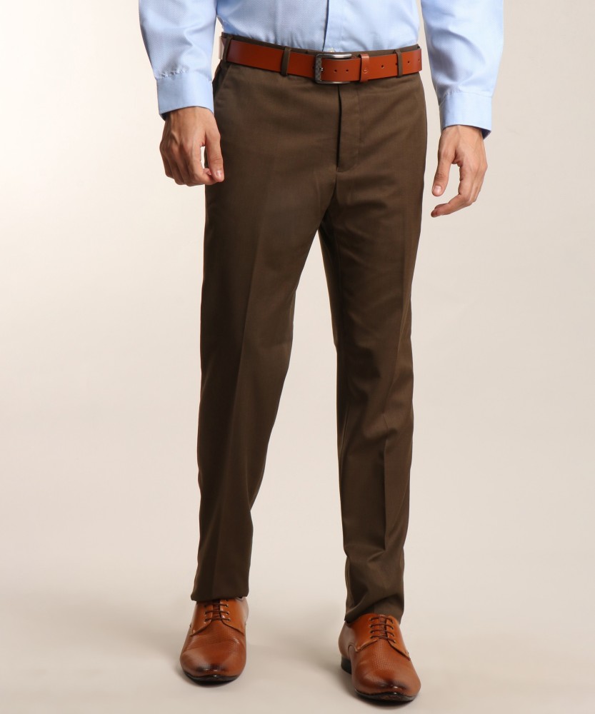 SOJANYA Formal Trousers  Buy SOJANYA Men Cotton Blend Brown Formal Trousers  Online  Nykaa Fashion