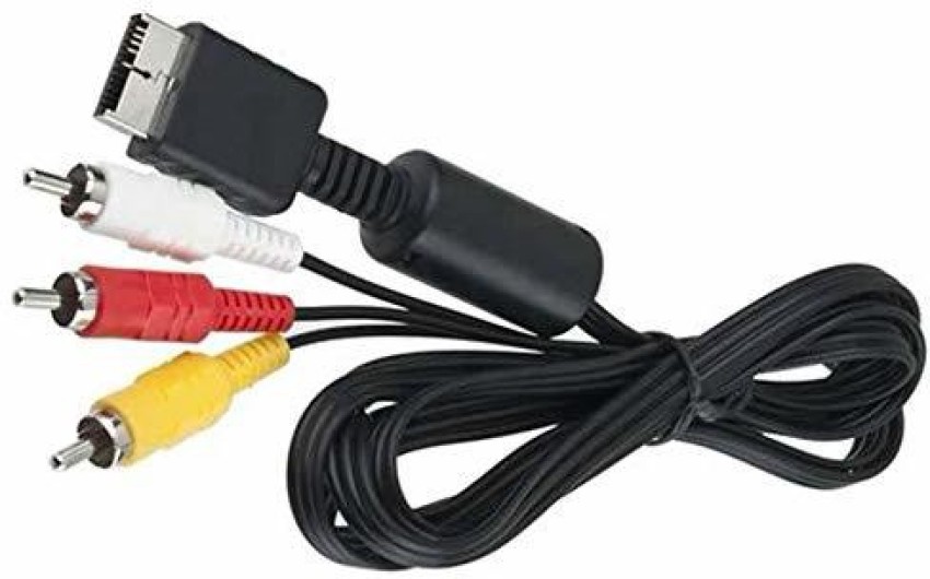 gamenophobia TV-out Cable PS2 AV cable for PS3/PS1/PS2 TV RCA Composite  Lead Cable for Play Station 2 3 Audio Video Cable - gamenophobia 