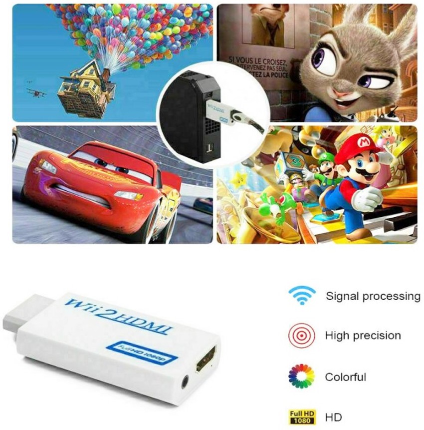 Wii to HDMI-compatible Converter 3.5mm Audio Video Output for PC HDTV  Monitor Display 1080P Full HD Adapter for Wii Console