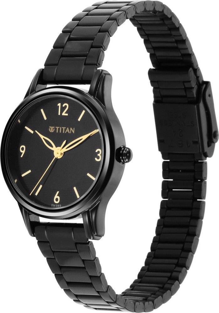 Titan black metal watches clearance for womens