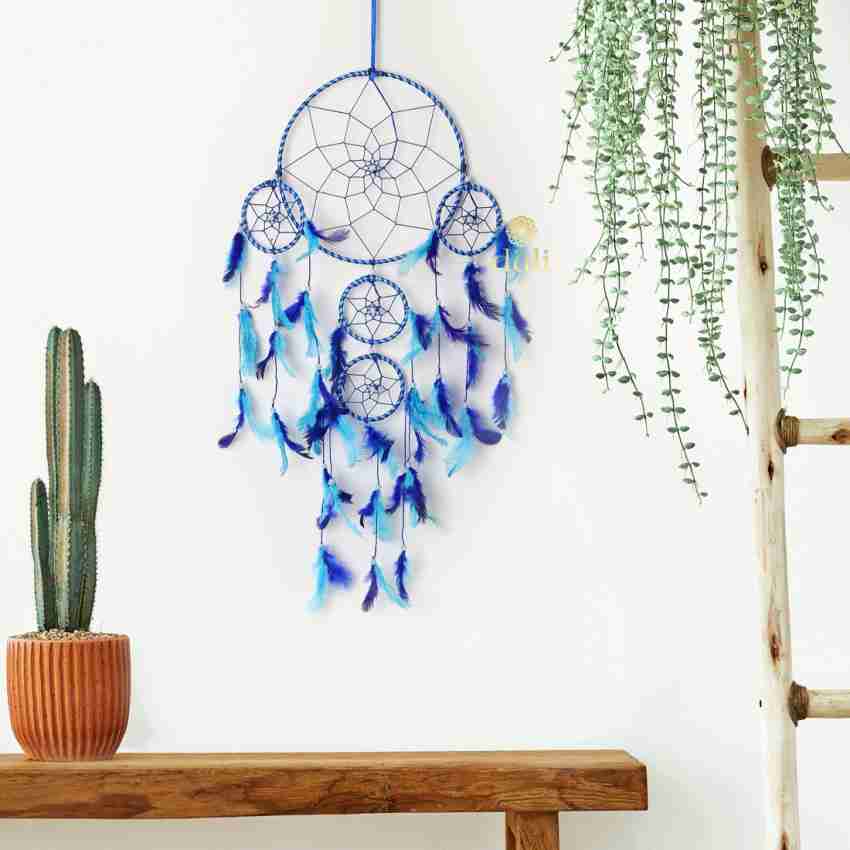 DULI Dreamcatcher Wall Hanging Wall Art ~ Handmade Hanging Wall Hangings,  Garden, Car, Outdoor, Bedroom Pack of Peacock Dream Catcher (5 Ringer : Big  Blue) : : Home & Kitchen