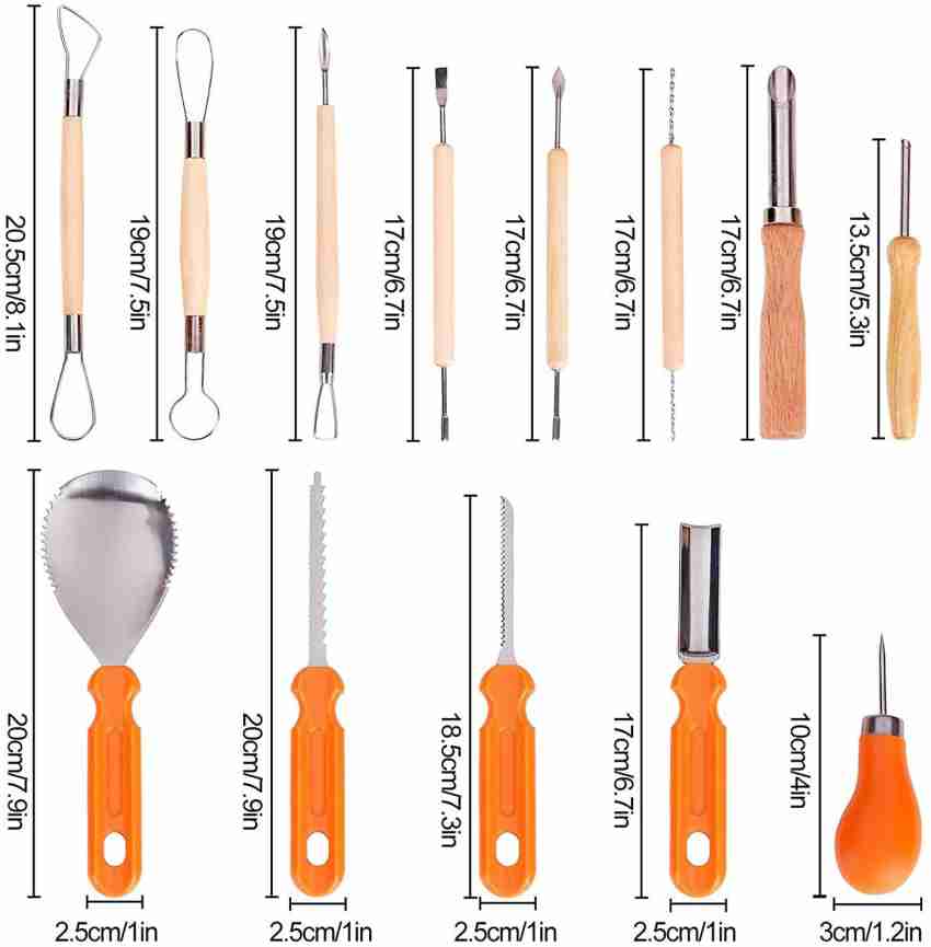 THR3E STROKES Professional Fruit Carving Tool Kit Ceramic & Pottery Tools  Vegetable Food Woodwork Peeling Tools Set Pottery & Clay Sculpting Tools 13  Pieces - Professional Fruit Carving Tool Kit Ceramic 