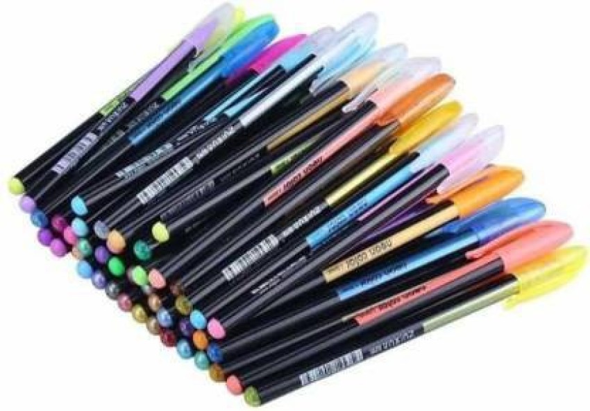 Neon Color Gel Pen Set - Metal, Pastel, Highlighter, and Glitter