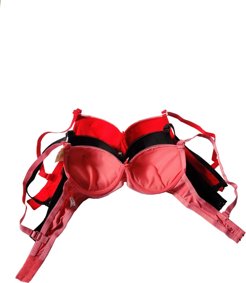 Lukasi Push Up Full Coverage Wired Bra Ladies/Womens 42D Red Pink NWT LOT  OF 2
