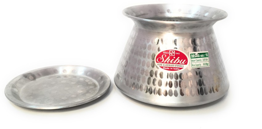 HAZEL Biryani Pot| Aluminium Biryani Handi Set, 10000 ML| Premium Aluminium  Hammered Finish Tope, Patila Handi | Multipurpose Aluminium Cooking