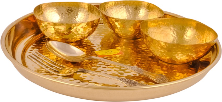 Pure Brass Thali Set, Dinner Set