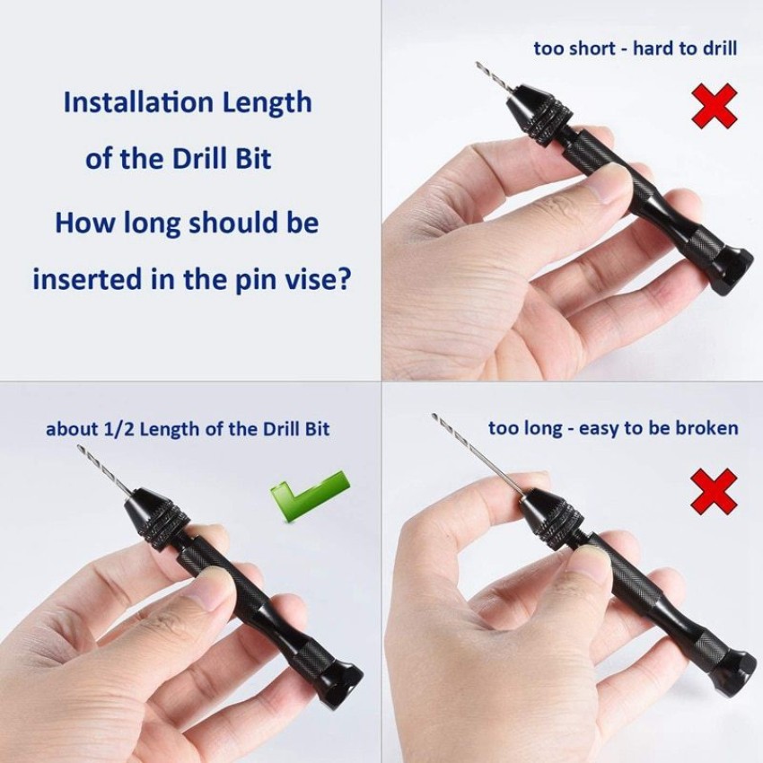 Pin Vise Hand Drill for Jewelry Making - Manual Craft Drill Mini Twist Drill  Bits Set, Small Hand Drill for Resin 
