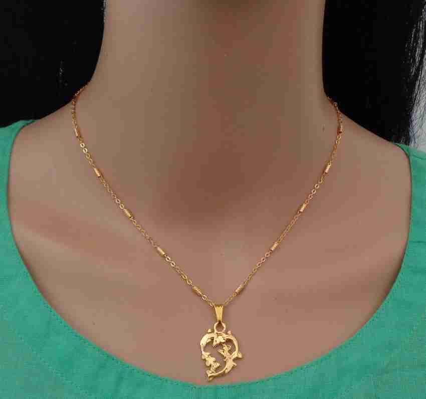Ramdev Art Fashion Jewellery Designer And Stylish Chain Pendant For Women Gold-plated Plated Copper Chain
