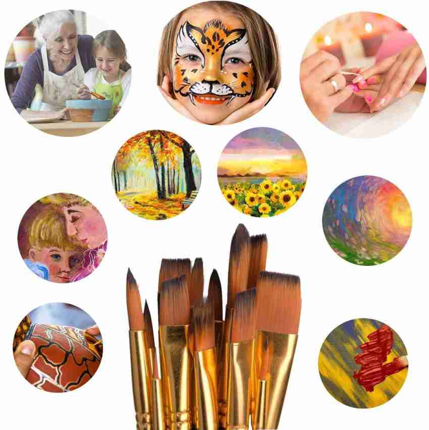 Mluchee 21Pack Oil Paint Brushes Sets Professional Artist Acrylic Brush Kits for Watercolor Canvas Painting - 15 Sizes Brush 1 Paint Palette 1 Standin