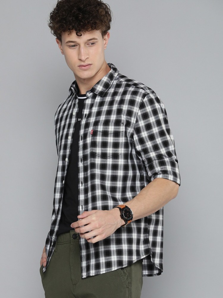 Levi's Black & White Slim Fit Checks Shirt