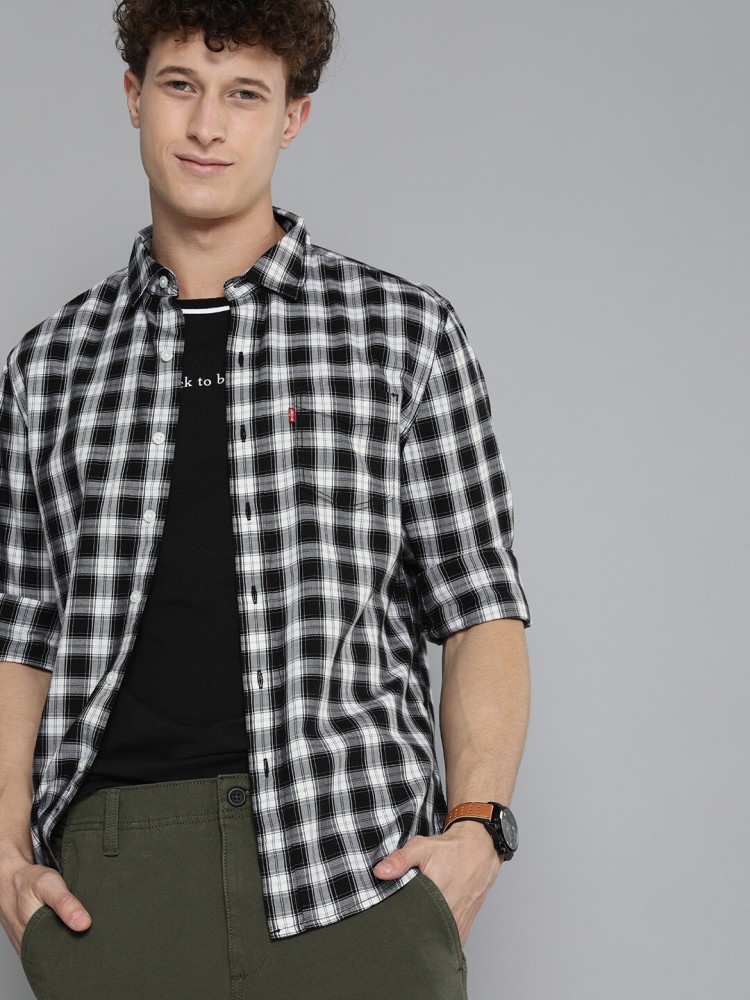 Levi's Black & White Slim Fit Checks Shirt