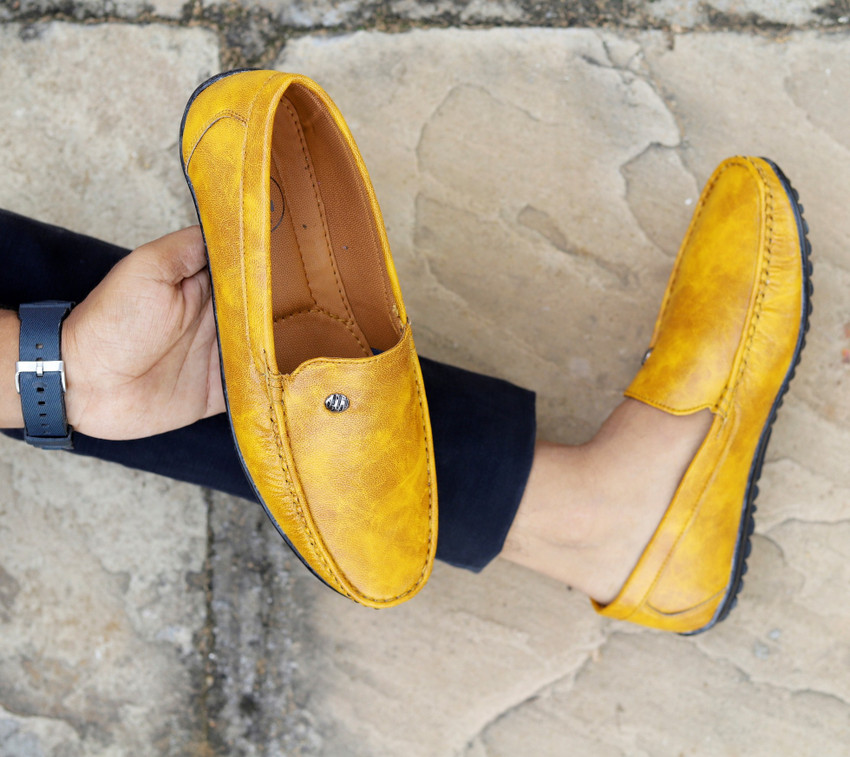 Yellow loafers sale mens
